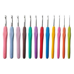 Uncinetti Portatili 2-10mm con Manico in Silicone, Stile Semplice, Aghi <span class=keywords><strong>da</strong></span> Cucito in Metallo, <span class=keywords><strong>Accessori</strong></span> per Lavoro a Maglia in Plastica - Product Image 1