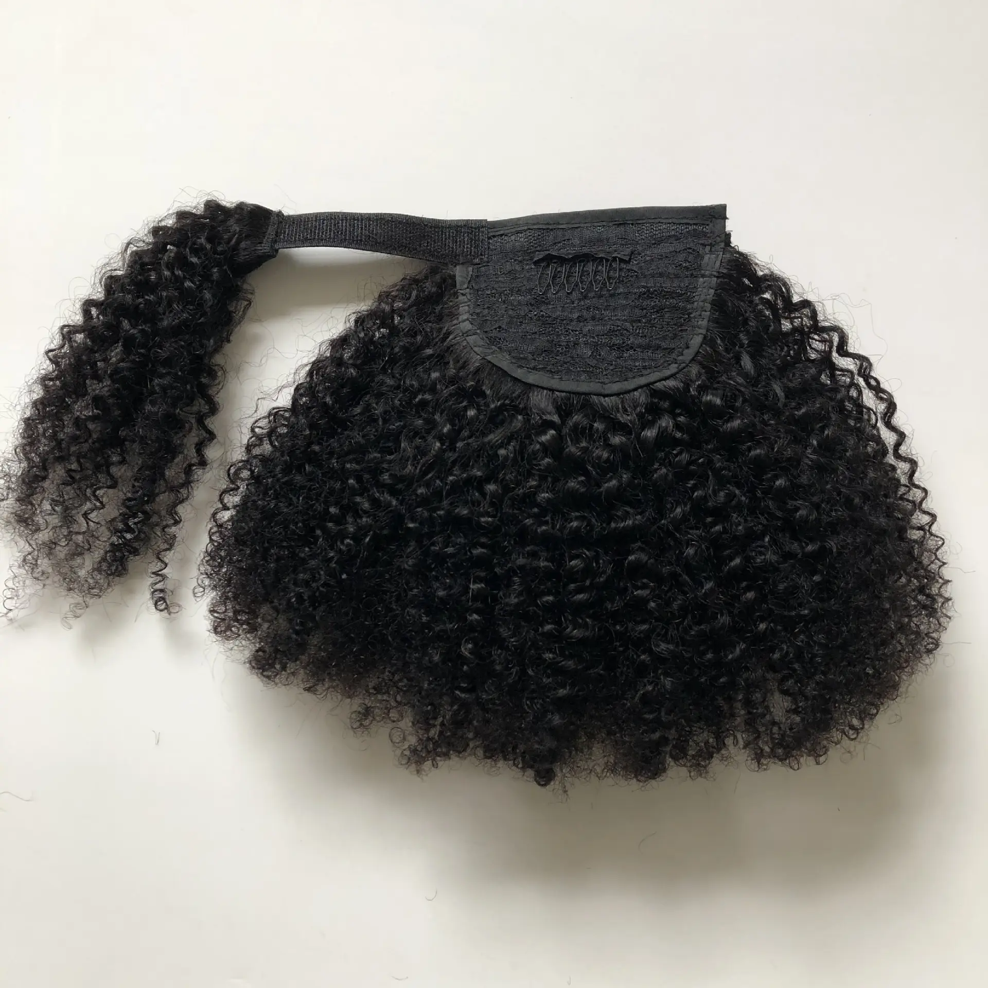 Extension Queue de Cheval en Cheveux Humains Bouclés Afro Épais de Meilleure Qualité pour Femmes Noires