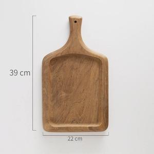 Planche à découper en bois <span class=keywords><strong>de</strong></span> noyer ronde carrée à rainures perforées pour steak et <span class=keywords><strong>plateau</strong></span> à pizza avec rainure pour la sauce - Product Image 2