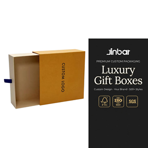 <span class=keywords><strong>Caja</strong></span> de Regalo Deslizable de Papel Rígido de Lujo, Personalizable con Logotipo y Tamaño Jinbar, <span class=keywords><strong>Caja</strong></span> de Embalaje con Cajón Extraíble Pequeño - Product Image 1