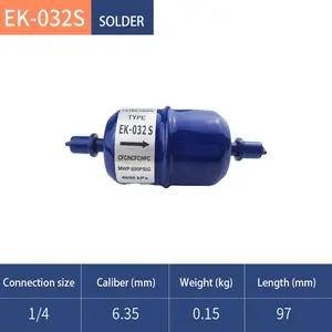 EK-032S 1/4 "ODF 용접 에어컨 냉동 냉매 건조 액체 라인 필터 건조기