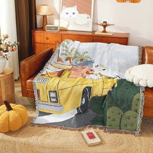 ผ้าคลุมโซฟาอเนกประสงค์สไตล์อเมริกันผ้าห่มสำหรับตั้งแคมป์ผ้าห่มตกแต่งห้องนั่งเล่นผ้าห่มพักผ่อน - Product Image 4