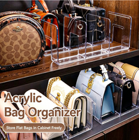 Organizador de Bolsos Moderno Desmontable de Acrílico Transparente de Tres Niveles, Estante de Almacenamiento Móvil para Armario, No Plegable