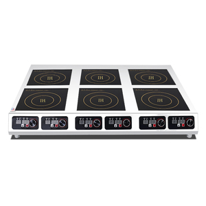 Cocina de inducción de seis quemadores de alta eficiencia 3500W 380V para comedor corporativo - Product Image 1