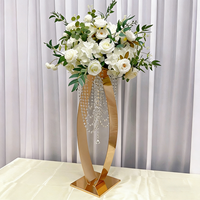 Support de fleurs LANJO, style moderne, luxe léger, doré, pour mariage, concert, centre de table, vase en fil métallique de haute qualité et durable