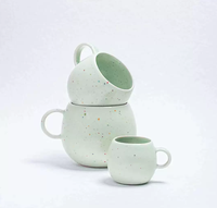 Nouvel ensemble de tasses en céramique et porcelaine 2026, couleur macaron, effet éclaboussures de peinture, avec logo personnalisé, empilables, écologiques, compatibles lave-vaisselle, pour café