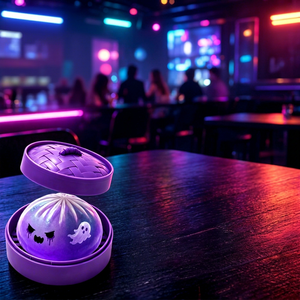 Jouets anti-stress à rebond lent, jouets sensoriels à presser, design Halloween, boulette de papier violette, squishy, dumpling, baozi - Product Image 1