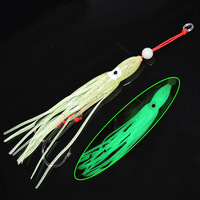 12cm/4.7 pouces 7.7g lumineux bar de mer pêche en eau salée pieuvre appât souple calmar jupe crochet bateau pêche à la traîne leurres