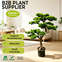 Bonsai Pinus Buatan Gaya Jepang 100cm Pohon Awan Palsu dalam Pot Ramah Lingkungan Tahan UV untuk Ruang Teh Zen, Meja Kantor, Rak