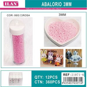 ILAN Abalorio Cuentas Rosas de 3mm para Manualidades y Joyería, 12 Piezas por Tubo - Product Image 3