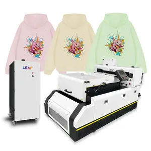 LEAF High Quality Automatic DTF Inkjet Printer T-shirt Printing Machine 60cm All In One DTF Printer With 2 i3200 Printhead