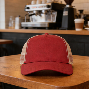 Gorra Trucker Clásica Roja de Lona con 5 Paneles, Ligera, Transpirable, Ajustable, con Cierre a Presión, para Golf, Running, Ciclismo, Pesca - Product Image 5