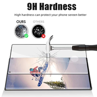 Protection d'écran en verre trempé incurvé sans trou pour déverrouillage par empreinte digitale pour Samsung S23 S22 S21 S10 S20 Note10 Plus 20 Ultra