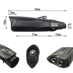 Motocicleta Universal de fibra de carbono de escape silenciador de escape para Z800 Z900 Z1000 K8 ER6N FZ1 120 <span class=keywords><strong>MT10</strong></span> R1 R6 R3 - Product Image 5