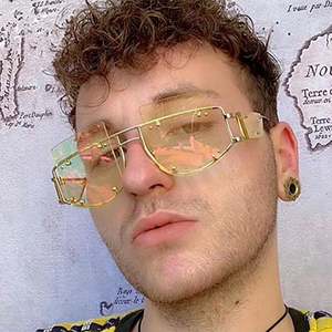 Novedades 2025, Gafas de Sol de Lujo con Logotipo Personalizado para Hombre y Mujer, Estilo Steampunk con Remaches Irregulares, Protección UV400, Gafas de Sol Cuadradas Extra Grandes para Mujer - Product Image 2