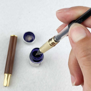 Diamant art stylo bois calligraphie <span class=keywords><strong>pinceau</strong></span> stylos <span class=keywords><strong>rechargeable</strong></span> <span class=keywords><strong>encre</strong></span> chinoise lavage dessin stylo avec logo personnalisé - Product Image 2