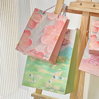 Sac cadeau en papier de luxe avec logo personnalisé, design peint à l'huile, pour les faveurs de mariage et d'anniversaire, prix de gros, sac d'emballage en papier