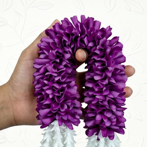 Artificial Purple and <b>White</b> Flower Garland Decorative <b>Hanging</b> Floral Mala for Wedding Festival Temple Event Decoration - Product Image 2