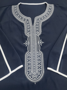 Jalabiya Tradicional Bordada para Hombre 2026, Jubbah Musulmana, Thobe Árabe para Hombre, Thobe con Bolsillo Lateral para Ramadán, Túnica Islámica de Manga Media - Product Image 6