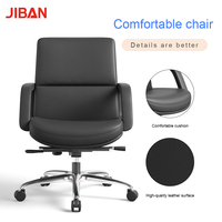 Chaise de Direction Ergonomique Haut de Gamme en Cuir – Confort Luxueux, Design Moderne, Hauteur Réglable, Pivotante et Inclinable pour Bureau à Domicile et Atelier