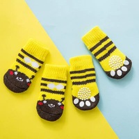 Chaussettes pour chien, motif animal sportif, design de poupée 3D, antidérapantes, respirantes, lot de quatre