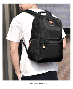 Sac à dos pour ordinateur portable Oxford décontracté minimaliste de 15,6 pouces avec logo personnalisé pour hommes, imperméable, portable, avec port USB - Product Image 5