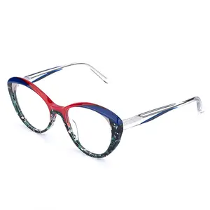 Винтажные очки с кошачьими глазами, с логотипом, высококачественные ацетатные оптические очки для мужчин и женщин