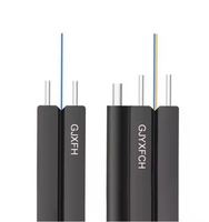 Kabel Serat Optik GJYXFCH FRP Messenger Wire Single Mode 1/2/4 Core Hitam atau Putih Tanpa Isolasi G657A1 Outdoor Indoor FTTH untuk Kabel Drop Fiber Optik