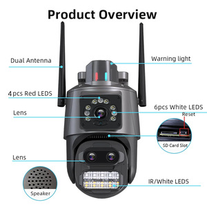 Doppia lente WiFi PTZ IP 4MP fotocamera compatibile con ICSee App telecamera di sicurezza <span class=keywords><strong>per</strong></span> interni esterni Smart <span class=keywords><strong>per</strong></span> la casa - Product Image 4