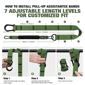 CZFIT LH2301 Bandas de Resistencia para Pilates con Doble Bucle, Bandas de Asistencia para Tracción, Bandas de Resistencia para Barra, Resistentes, Ajustables, Ligeras, de Tela - Product Image 2