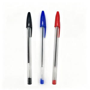 NOVISON Plastic Ballpoint Pen <b>Refill</b> with Custom Logo Printing Cap 0.7mm Tip Oily <b>Ink</b> Red/Blue/Black for Office & School Use - Product Image 1