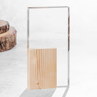 Plaque en bois exquise employé en acrylique clair reconnaissant le présentoir de médaille commémorative d'étape de cadeau