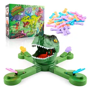 Vente en gros d'usine de jeu de société amusant pour enfants Dino mangeant des os ensemble d'activités éducatives d'apprentissage jeu de puzzle d'alimentation électrique pour dinosaures