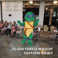 Costume de mascotte tortue en peluche personnalisé pour adulte unisexe, thème Mardi Gras/Carnaval