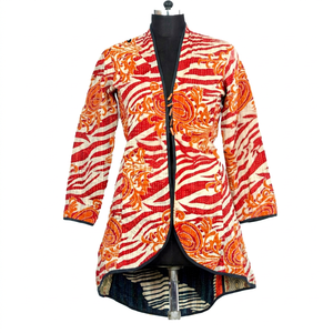 100% Cotton Indian Kantha Stitch Quilted Jacket <b>Coat</b> - Product Image 1