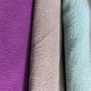 100% poliéster Micro Fleece tela suave gruesa hilada tela de alta calidad