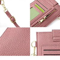 Sac à bandoulière pour téléphone en cuir PU pour femme, fermeture éclair, poche cachée pour téléphone portable, taille moyenne, écologique, léger, tendance