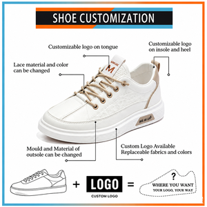 Sneakers basses à plateforme blanches avec logo personnalisé, OEM ODM disponibles - Product Image 2