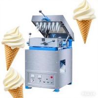 Machine à cornets de crème glacée double tête, type presse, pour cornets en forme d'œuf, gaufres, cornets torche et coupes à fleurs