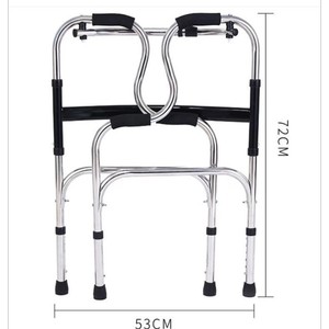 Aide à la marche en acier inoxydable, pliable, hauteur réglable 72-82 cm, pour soutenir la mobilité des personnes âgées - Product Image 2