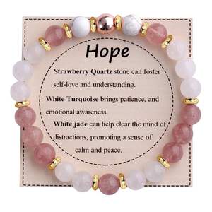 Wanita 8mm rantai elastis batu alami bermanik-manik untuk Gelang dengan kristal inspirasional liburan hadiah perhiasan Fashion - Product Image 2
