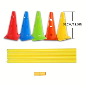 Cono da allenamento da 32 cm con foro <span class=keywords><strong>e</strong></span> palo barriera rimovibile per esercizi di calcio, basket <span class=keywords><strong>e</strong></span> percorsi a ostacoli - Product Image 3