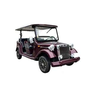 Carrito de Golf Eléctrico Clásico de Turismo Rojo, Lujoso y Elegante, Personalizado con Certificación CE, para Paseos en Auto, Estilo Retro Vintage con Toldo - Product Image 3