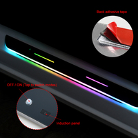 Lampe de seuil de porte LED avec logo personnalisé, style fibre de carbone brillant en acrylique, pour la décoration intérieure de voiture