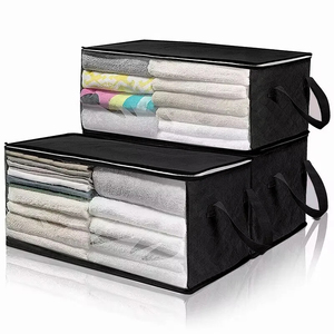 Large Capacity Folding Under Bed Quilt Blanket Home <b>Clothes</b> <b>Storage</b> Bag Dustproof Zipper Closure Organizer With Handle - Product Image 1