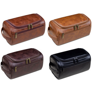 Pu Leather <strong>Toiletry</strong> <strong>Bag</strong> for <strong>Men</strong> Personalized Hanging <strong>Toiletry</strong> Travel Organizer Water Resistant Cosmetic <strong>Bag</strong> - Product Image 2