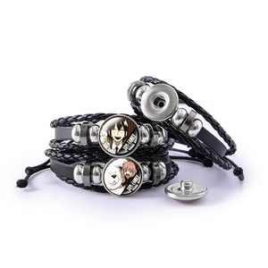 <span class=keywords><strong>Pulsera</strong></span> de Anime Twilight Yor Anya SPY FAMILY, <span class=keywords><strong>Pulsera</strong></span> de Cuero Trenzado con Piedra del Tiempo - Product Image 4