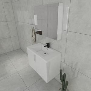Meuble-lavabo minimaliste en MDF, équilibre parfait entre style, rangement et prix abordable pour les propriétaires - Product Image 2
