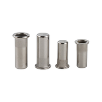 Écrou à riveter à extrémité fermée en acier inoxydable 304 M3-M12, insert fileté aveugle à tête moletée plate pour l'assemblage de tôles en usine