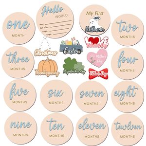 Disques de marquage des étapes mensuelles de bébé, Panneaux de marquage des étapes de bébé pour nouveau-né, Panneau d'annonce de naissance pour bébé de 1 à 12 mois, pour fête prénatale - Product Image 2